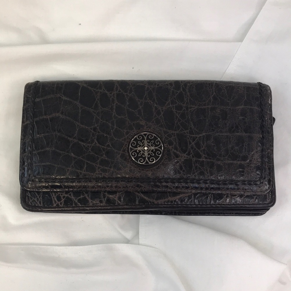 Brighton Brown Croc Type Leather Wallet